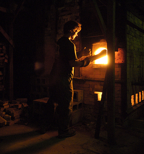 wood burning kiln pottery photography by shannon drawe